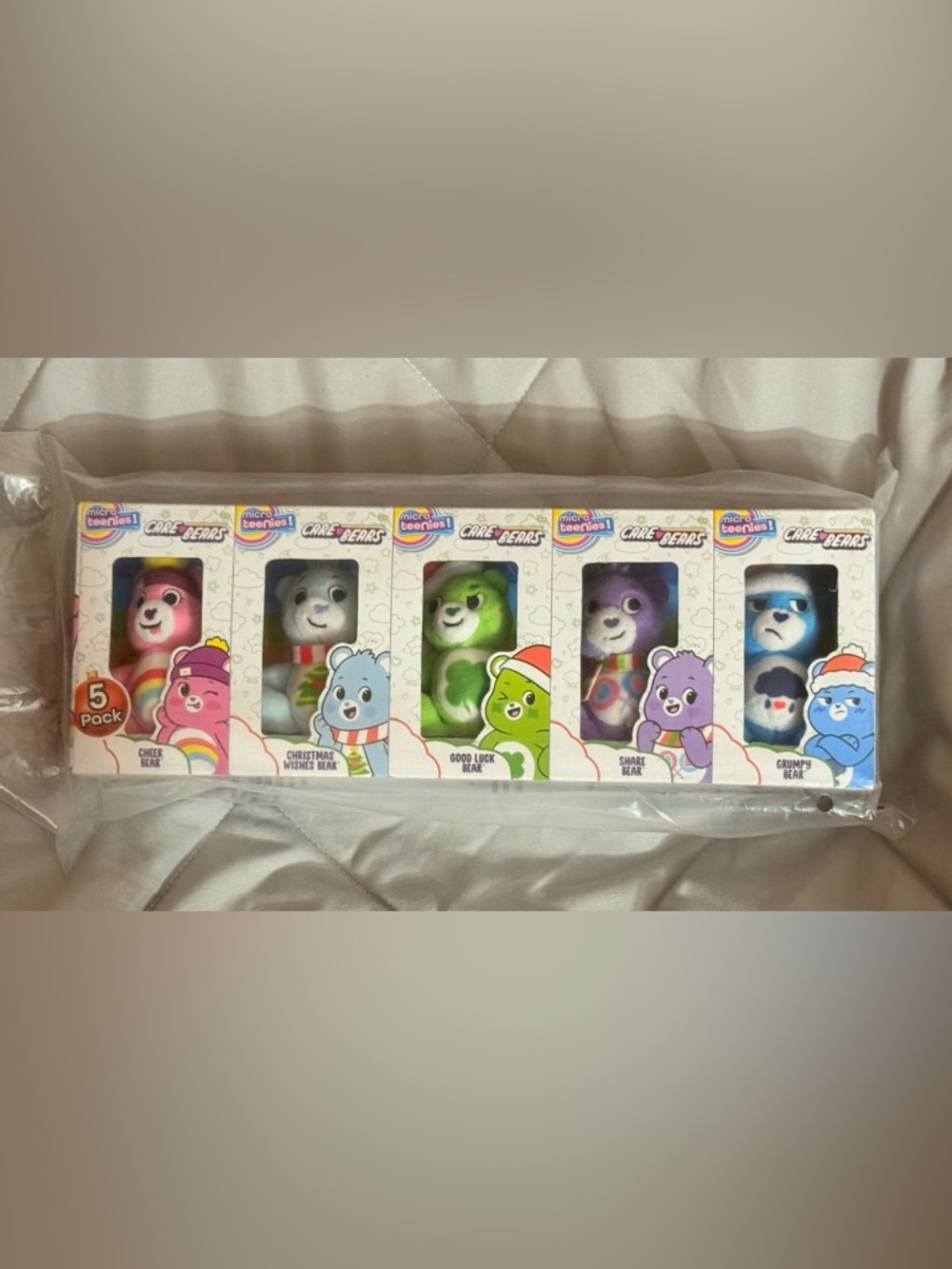 New Christmas Care Bears 5 Pack Micro Teenies